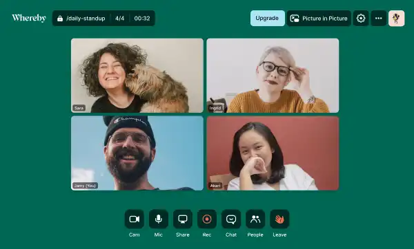 Screenshot of app Whereby